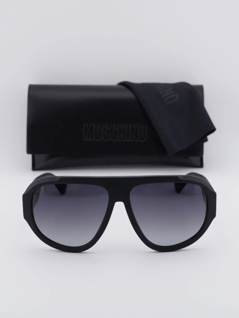 Moschino MOS183/S 0003 9O Aviator Sunglasses - Matte  Black/Grey Gradient